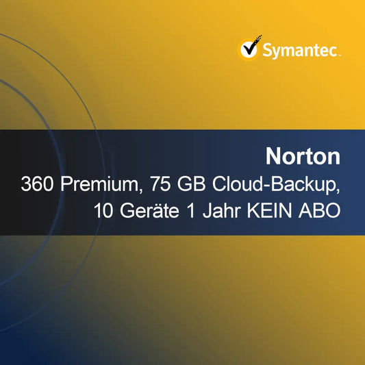 Norton 360 Premium, 75 GB Cloud-Backup, 10 Geräte 1 Jahr KEIN ABO